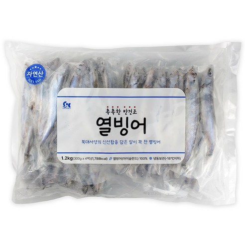 코스트코 촉촉한 자연산 반건조 열빙어 1.2kg(300g x 4팩) 아이슬란드산 + HAPPING 봉지클립(대) 1P, 1개