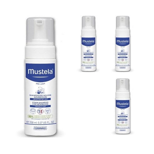 무스텔라 폼 샴푸 포 뉴본, 4개, 150ml