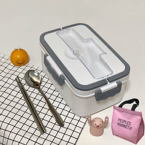 YY밀짚 절연 점심 상자 학생 세 포인트 그리드 도시락 상자 여성 휴대용 전자 레인지 신선한 유지 점심 상자, 색깔11_옵션6