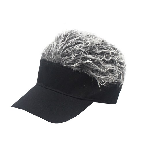 유니섹스 가발 바이저 모자 남성 및 여성용 짧은 머리 캡 조절 가능한 가발 야구 모자 야외 선햇 선물