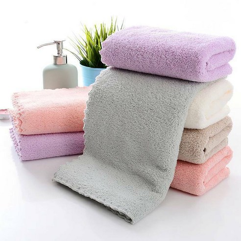 Soft Absorbent Quick Dry Bath Towel Face Hand Washcloth Microfiber Wipe Cloth 부드러운 흡수성 빠른 건조한 목욕 타월, PeachRed 복숭아레드 복숭아빨간색