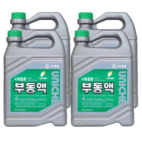 유니켐 사계절 부동액, 4개, 3L