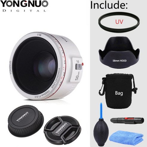 YONGNUO 대형 조리개 자동 초점 렌즈 캐논 보케 효과 카메라 EOS 70D 5D2 5D3 600D 550D YN50mm F1.8 II, [01] YN50mm F1.8 II C, [01] 캐논, [01] Black