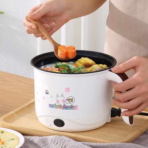 얀타리 학생숙소 냄비 전기온돌 미니 전기온돌 집에서는 볶음전골 전기찜 냄비 전기온돌 라면 냄비 핑크 안 묻히고 + 선물 + 강롱 [볶음밥], 스테인리스 + 선물 [튀기지 않음], 상아
