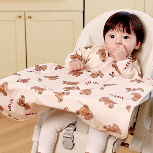 아이주 이유식 턱받이 긴팔 풀커버형