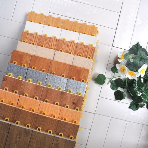 수지매트 하모니 데크 우드타일 조립매트 18P or 16P+마감재 4P(틈없는) 거실 테라스 베란다 세탁실 카페 바닥재, 브라운옹이색, 브라운옹이색