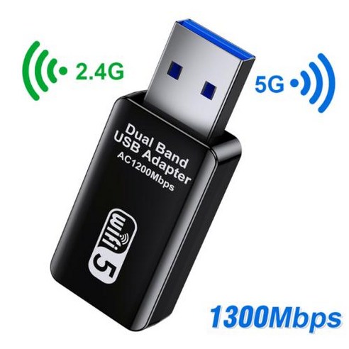 듀얼 밴드 와이파이 어댑터 와이파이 USB 네트워크 카드 USB 3.0 802.11ac 와이파이 안테나 동글 1300Mbps 와이파이 수신기 5Ghz, 1. CHINA, 1. Black, 1)Black