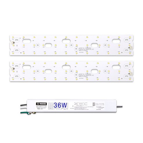 케빈라이팅 국산 삼성칩 조명 거실등 리폼 LED 모듈 주방욕실등 36W 418x70mm(2장), 삼성 LED 칩, 표준형6500K(새하얀빛)