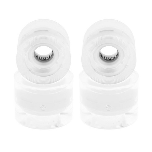 WJSHOP 4x 스케이트 보드 휠 60mm 롱 보드 휠 크루저 휠, 하얀