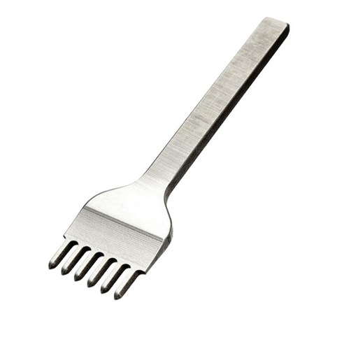 6mm 가죽 공예 도구 다이아몬드 구멍 펀치 바느질 6 핀 펀치, 설명, 스틸