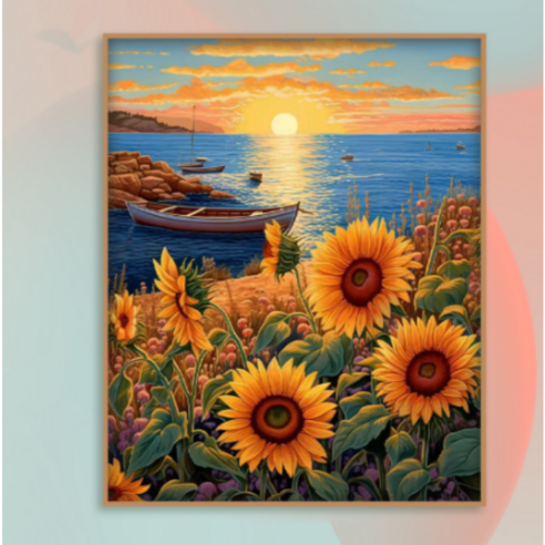 조이제이 21종 40x50 쉬운그림그리기 DIY 유화그리기세트 명화그리기, 005 해바라기, 1개