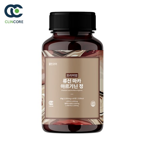 클린코어 프리미엄 류신 마카 아르기닌 정 1000mg, 1개, 60정