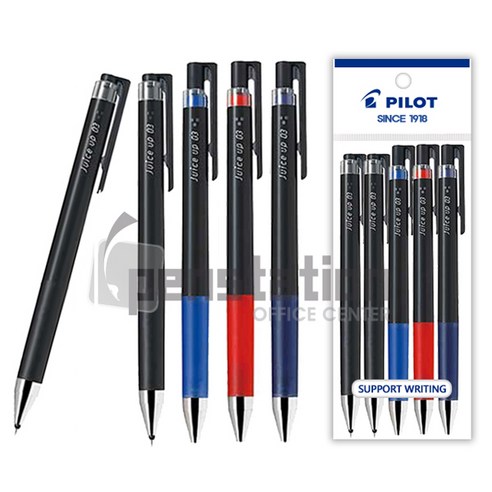 파이롯트 쥬스업 0.3mm/0.4mm/0.5mm볼펜 5개 세트, 0.3mm블랙2개+블루1개+레드1개+블루블랙1개