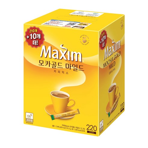 맥심 모카골드 마일드 커피믹스, 12g, 220개입, 1개