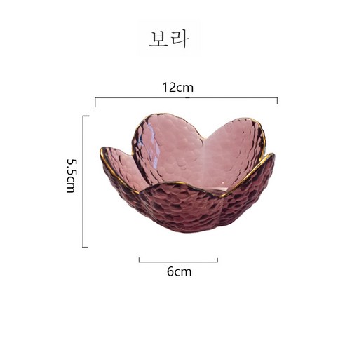 DFMEI 프놈펜 샐러드 볼 망치무늬 투명 유리볼 거실 가정용 과일볼 과반식기입니다., DFMEI 보라색 골드 그림 연꽃 그릇