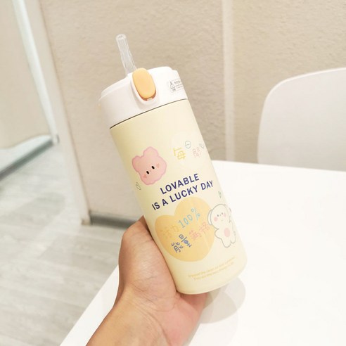 절연 컵 숙녀 크리 에이 티브 고 가치 휴대용 물 컵 하트 인 바람 간단한 짚 컵, 380ML 전체 에너지, {"패션의류/잡화 사이즈":"컵"}