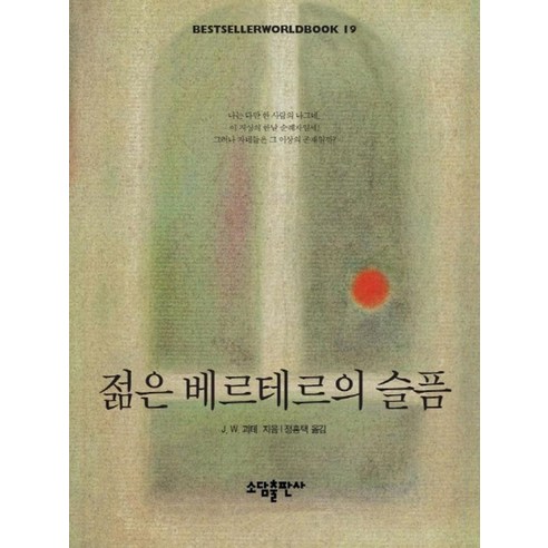 젊은 베르테르의 슬픔(BESTSELLER WORLDBOOK 19), 소담출판사, 괴테 저 베스트셀러소설 Best Top5