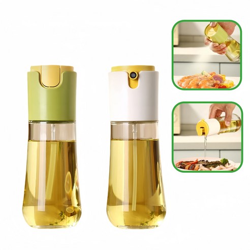 기름병 2in1 자동개폐 오일병 오일 스프레이, 6개, 초록, 300ml