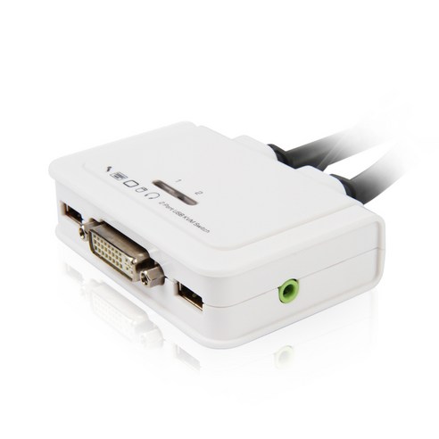 유니클래스 UNI-DVTA2 DVI/USB 2:1 일체형 KVM스위치, 1개