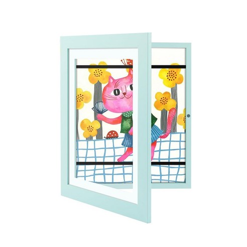 oittor 아이 그림 보관 100장 액자 A4, 민트
