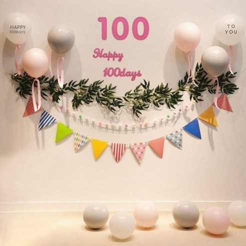 투니스 100일 사진 벽장식 풍선 심플 세트, 1개, 18