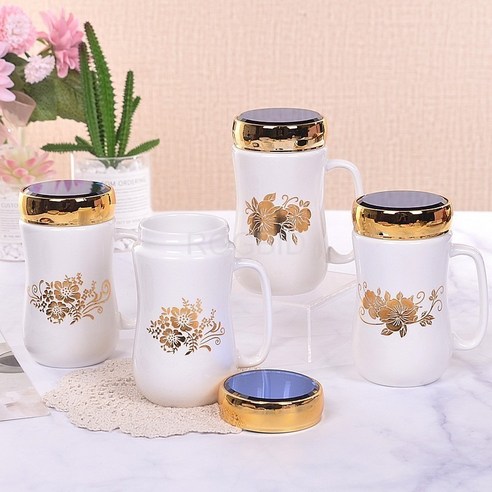 ROGBID 뚜껑 우유 머그잔, 401-500ml