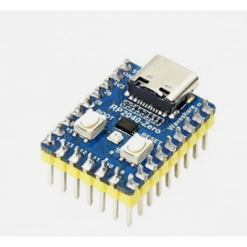 RP2040-Zero 개발보드 (핀헤더 납땜 완료형) - 듀얼코어 Cortex-M0+ / USB Type-C / 2MB Flash / GPIO 29핀, 1개