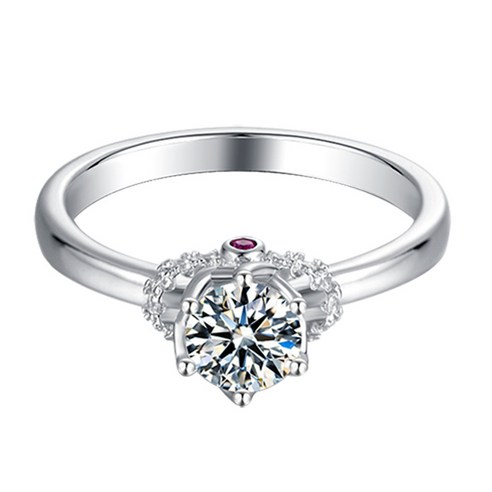 KORELAN 패션 참사랑 대관 모산석 반지 0.5-1캐럿 순은 다이아몬드 반지 전자상거래 직공