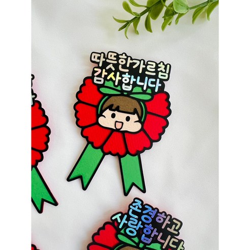 카네이션브로치 스승의날 어버이날 토퍼브로치, 따뜻한 가르침 감사합니다