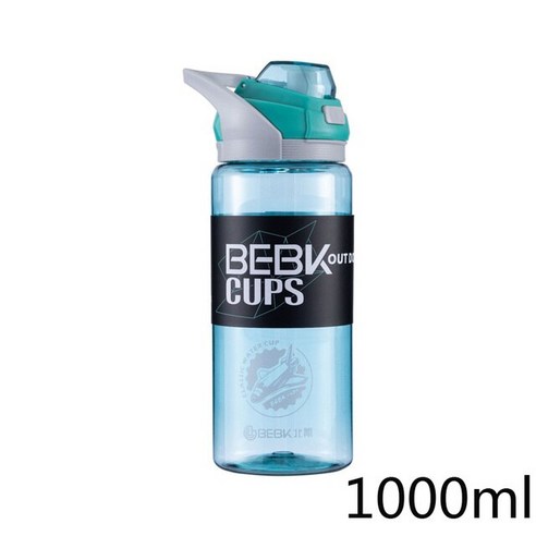 FREELIFE 원터치 빨대컵 야외 피트니스 물병 대용량 스포츠 휴대용 UY-525, Green 1000ml-960