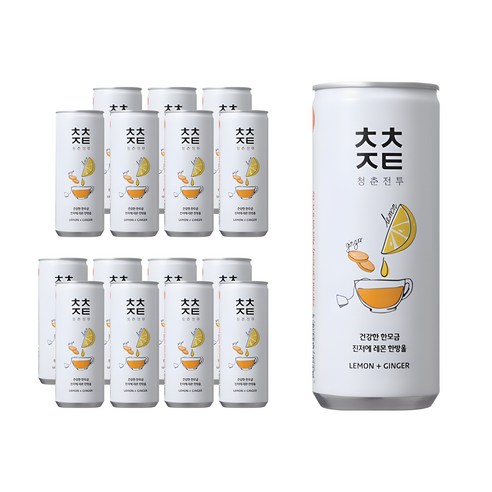 청춘전투 진저에 레몬 한방울 탄산음료, 240ml, 16개