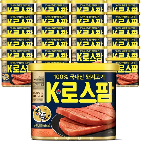 롯데햄 한돈 K로스팜 340g (24캔) / 100%국내산 돼지고기, 24개