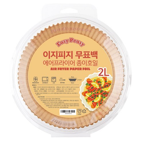 이지피지 무표백 에어프라이어 종이호일, 1개, 90개입, 16cm