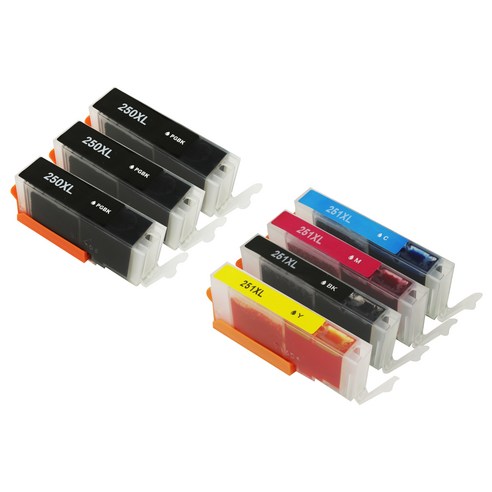 캐논 MX922 MG7520용 PGI-250 CLI-251 대용량 XL 호환 카트리지, 5카트리지 (GY 제외) 1세트 + PGBK 2개, 1개