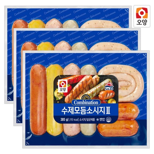 사조오양 [퀴클리몰] 수제 모듬 소시지 385g 냉동 후랑크소시지, 5개