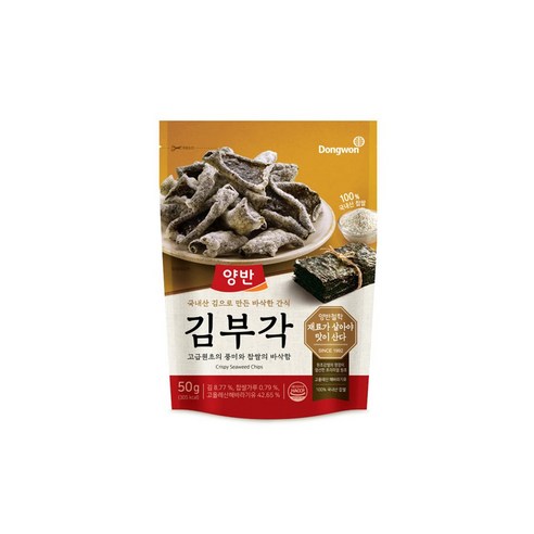 동원 양반 김부각 50g 반찬 스낵 안주, 1, 단품