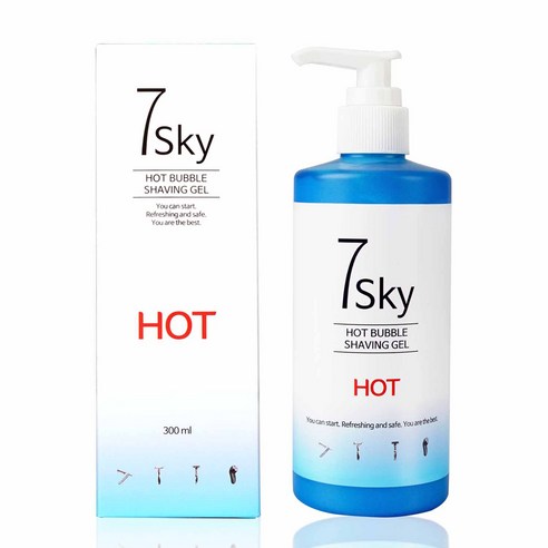 7Sky 핫 버블 쉐이빙젤, 3개, 300ml 면도크림