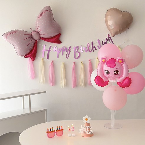 하피블리 캐치 티니핑 풍선 숫자초 테슬 가랜드 생일 파티 용품 세트, 숫자초03