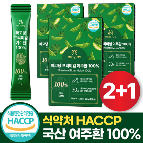 여주환 100% 국산 HACCP 스틱 메이제이, 3박스, 60g