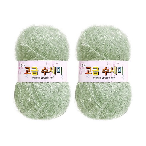 울클럽 별꽃수세미 만들기 DIY 고급수세미실 80g 2볼세트, 162그린티민트