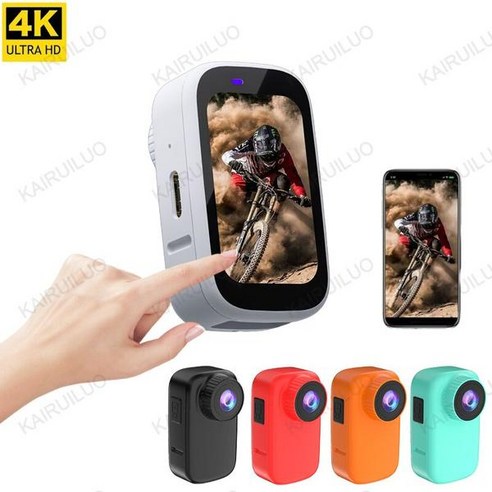 게릴라액션캠 카메라 액션 4K HD 터치 스크린 포켓 캠 야외 흔들림 방지 스포츠 캠코더 와이파이 DV 비디오 녹음기 자전거 오토바이, 빨간, Camera Add 32G