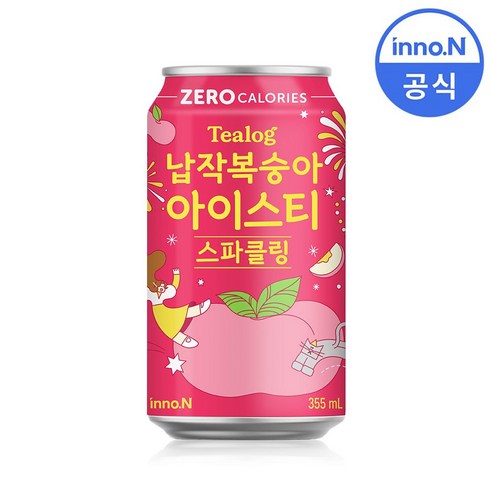 티로그 제로 아이스티 납작복숭아, 48개, 355ml