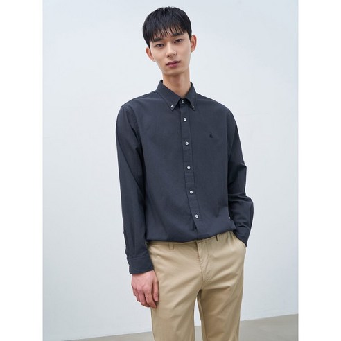 [빈폴] 이지케어 코튼 블렌드 솔리드 셔츠 네이비 (BC4264C50R)