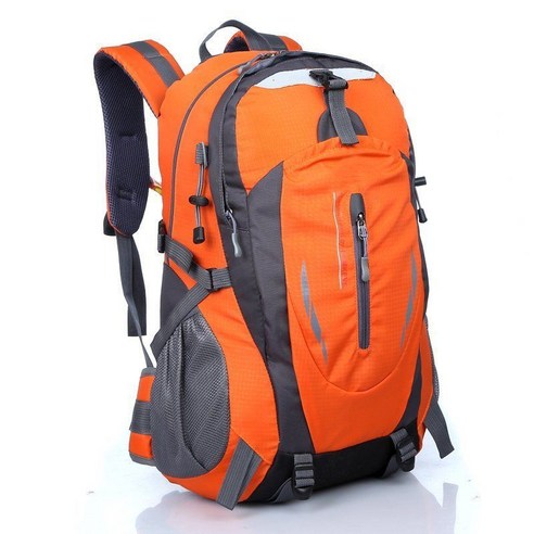 야외 등산 가방 남성과 여성의 하이킹 가방 여행 가방 방수, 허리 보강 오렌지