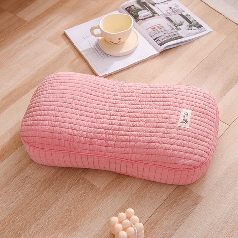 Starry 라텍스계절 라텍스 베개 솜추천커버 메밀, 기장 껍질 채우기 (부드러운), 핑크 25*50cm