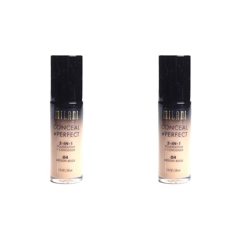 밀라니 컨실 +퍼펙트 2-in-1 파운데이션 + 컨실러 30ml, Medium Beige, 2개