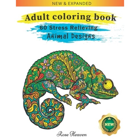 Adult Coloring Book: 60 One Sided Unique Designs Animal Coloring Book For Easy Relaxation And Stress... Paperback, Independently Published, English, 9798592755804