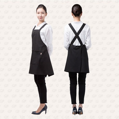 가르미르 체크 베이직 앞치마(사이즈 S/M/L) 국내생산, M(중), 1개, 블랙 M(중)