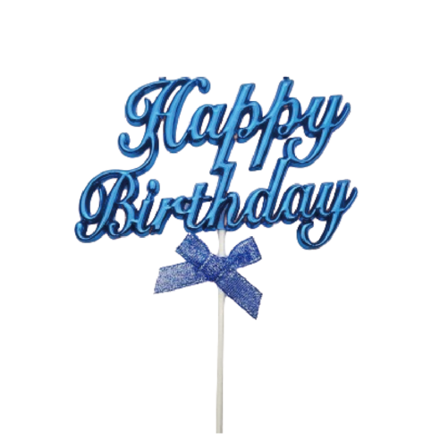 happy birthday 케이크 데코픽 생일파티 촬영 소품, 1개, 블루