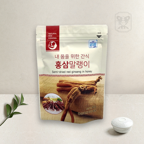 홍삼 말랭이 국내산 벌꿀에 절인 홍삼 간식, 2개, 40g